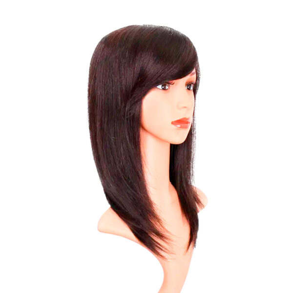 Peluca De Cabello Natural Lacia Castaño Oscuro Larga - Imagen 3