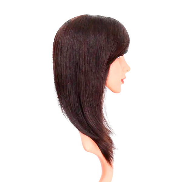 Peluca De Cabello Natural Lacia Castaño Oscuro Larga - Imagen 4