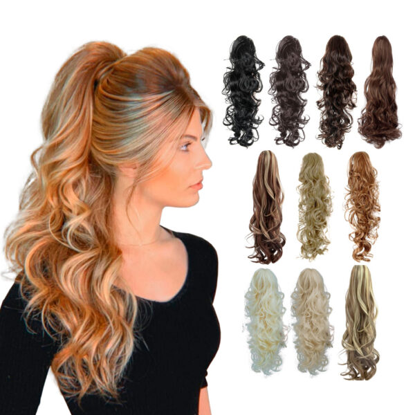 Extensión Térmica Cola Ponytail Con Broche Ondulada 75cm