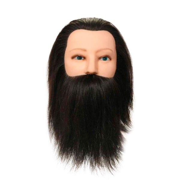 Cabeza De Practica Con Barba CastañO Oscuro 50% Natural