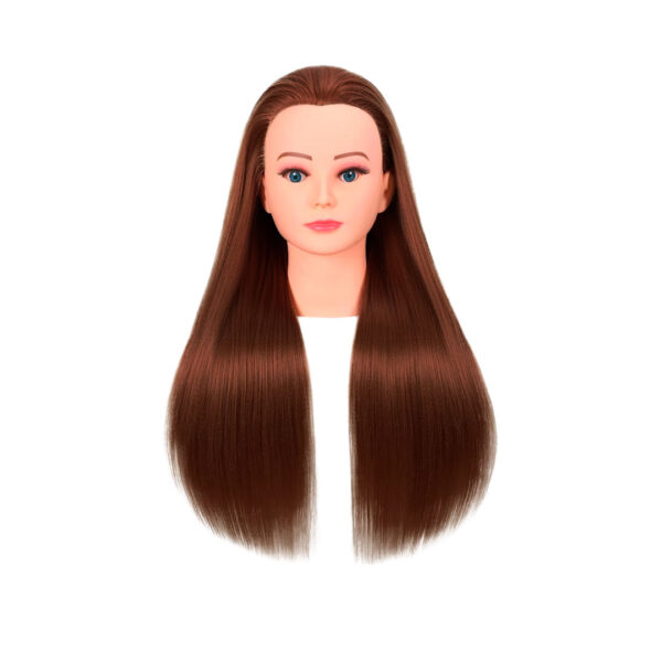 Cabeza De Practica Cabello CastañO 100% Natural 55cm