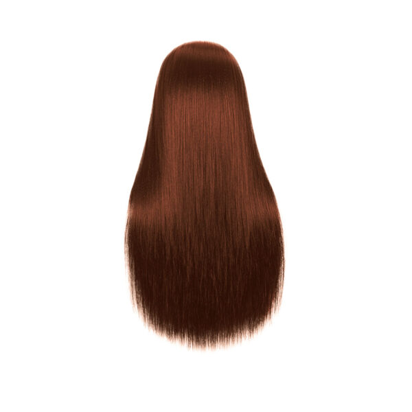 Cabeza De Practica Cabello CastañO 100% Natural 55cm - Imagen 3
