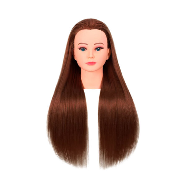 Cabeza De Practica Cabello CastañO 50% Natural 60cm