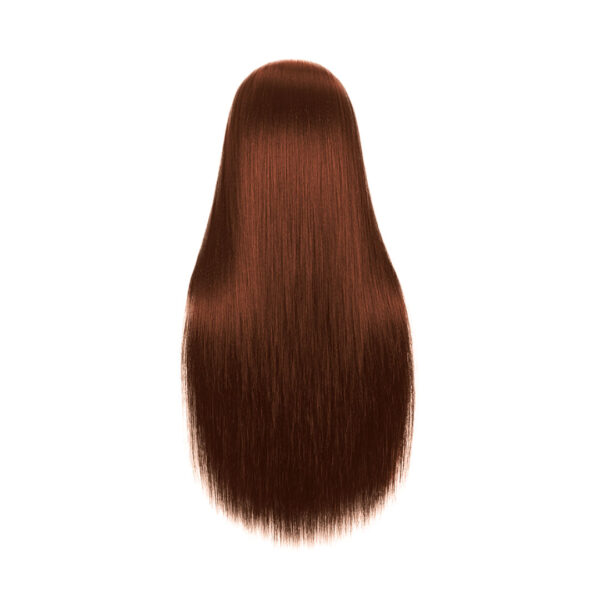Cabeza De Practica Cabello CastañO 50% Natural 60cm - Imagen 3