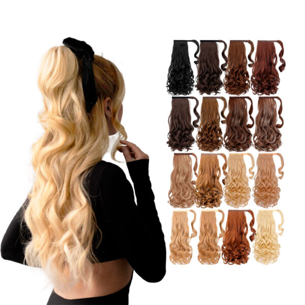 Extensión Térmica Cola Ponytail Con Lazo Ondas 80Cm