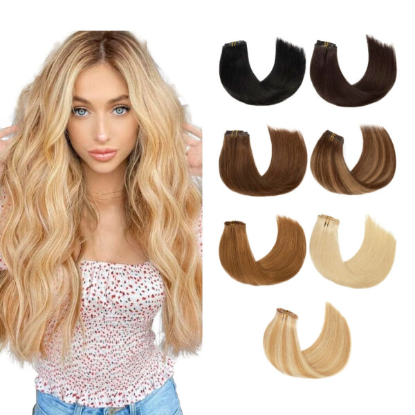 Set Extensiones Cortinas 7 Piezas Cabello 100% Natural 60Cm