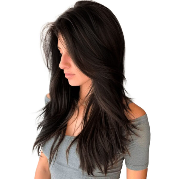 Peluca Lace Front 100% Natural 55cm Ondas