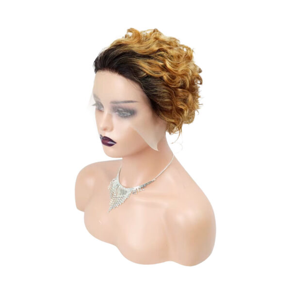 Peluca Lace Front 100% Natural Pixie Wig Rizada - Imagen 2