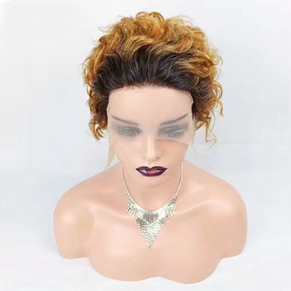 Peluca Lace Front 100% Natural Pixie Wig Rizada - Imagen 3