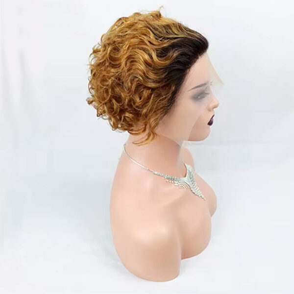 Peluca Lace Front 100% Natural Pixie Wig Rizada - Imagen 4