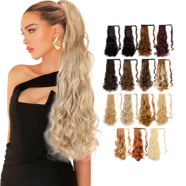 Extensión Térmica Cola Ponytail Ondulada 76cm