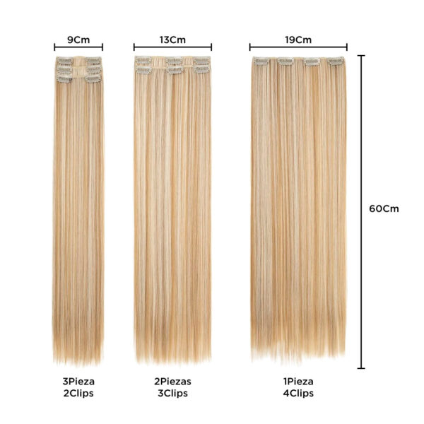 Set Extensiones Cortinas 6 Piezas Simil Natural Lacio 60cm - Imagen 3