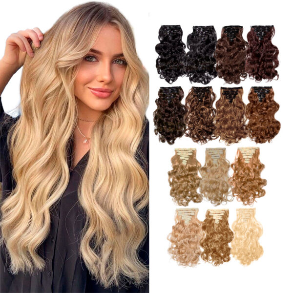 Set Extensiones Cortinas 7 Piezas Simil Natural Ondas 60cm