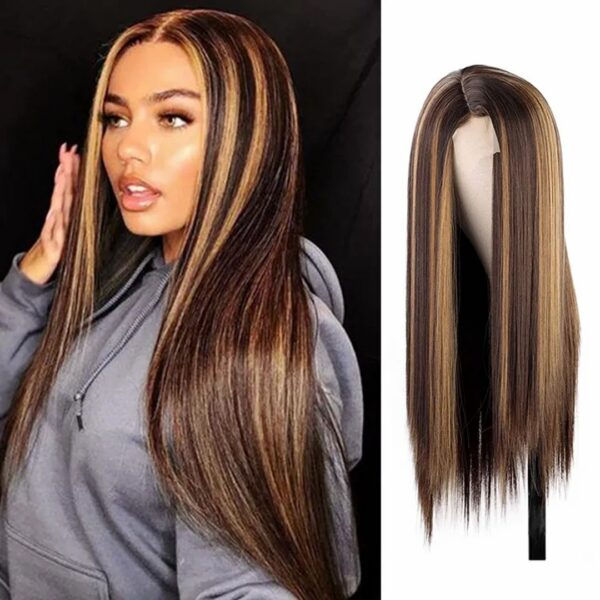 Peluca Lace Front Termica Larga Lacia Art. WL9352-R6-6A-27S - Imagen 4