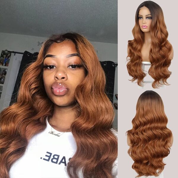 Peluca Lace Front Termica Larga Ondulada Art. NYL2446-R2-27-30 - Imagen 3