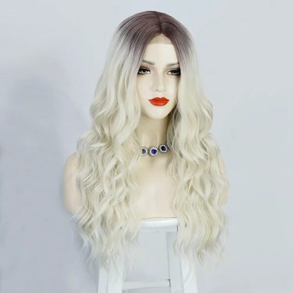 Peluca Lace Front Termica Larga Ondulada Art. NYL2396-R8A-613 - Imagen 3