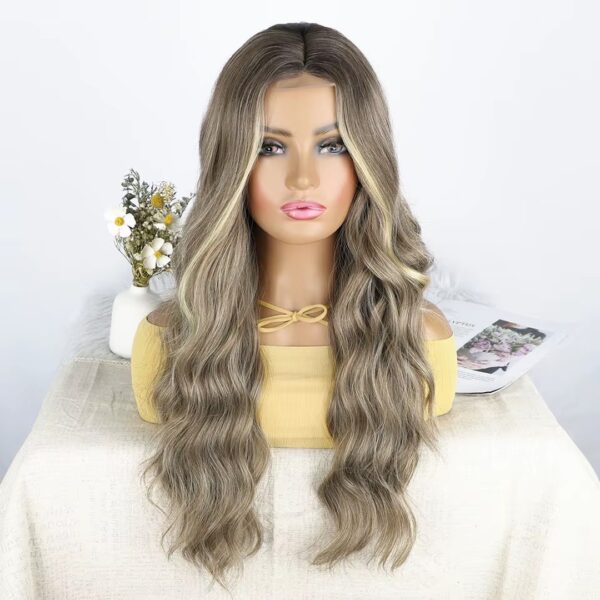 Peluca Lace Front Termica Larga Ondulada Art. NYL2396-R4-18T-613