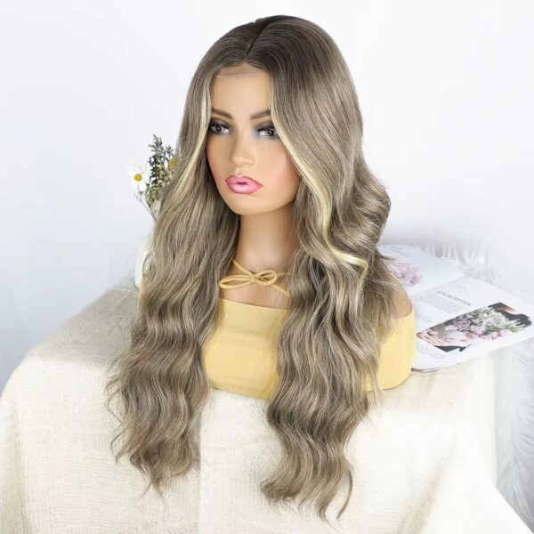 Peluca Lace Front Termica Larga Ondulada Art. NYL2396-R4-18T-613 - Imagen 2