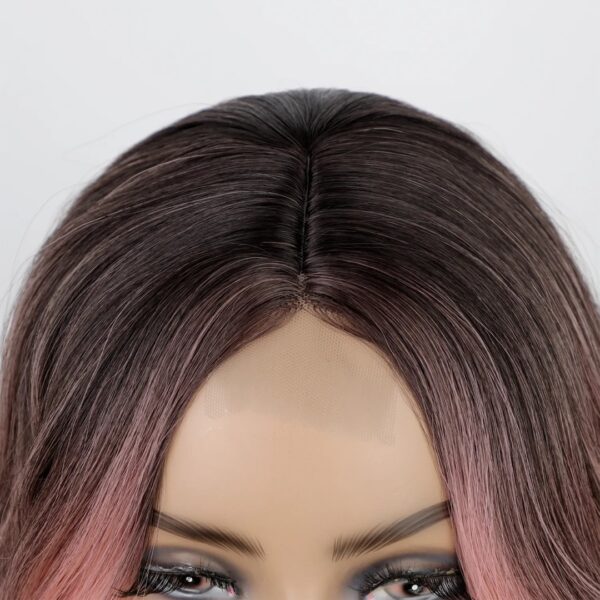 Peluca Lace Front Termica Larga Ondulada Art. NYL2396-R4-4-PINK - Imagen 5