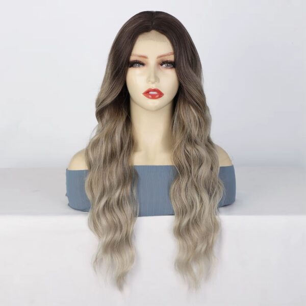Peluca Lace Front Termica Larga Ondulada Art. NYL2396-R6A-T8A-1001