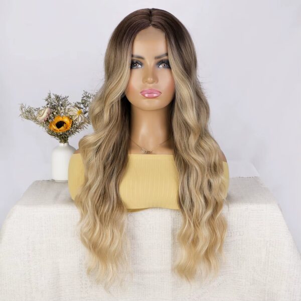 Peluca Lace Front Termica Larga Ondulada Art. NYL2396-R6-18A-613